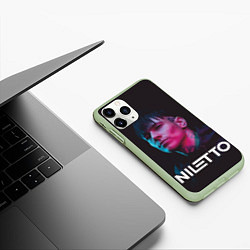 Чехол iPhone 11 Pro матовый Нилетто - портрет, цвет: 3D-салатовый — фото 2