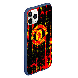 Чехол iPhone 11 Pro матовый Manchester united краска, цвет: 3D-тёмно-синий — фото 2