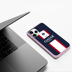 Чехол iPhone 11 Pro матовый ПСЖ 22-23, цвет: 3D-розовый — фото 2