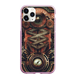 Чехол iPhone 11 Pro матовый Mechanical device in Steampunk Retro style, цвет: 3D-розовый