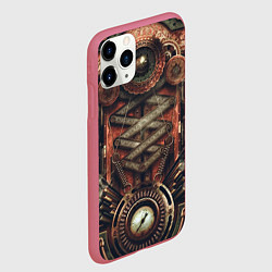Чехол iPhone 11 Pro матовый Mechanical device in Steampunk Retro style, цвет: 3D-малиновый — фото 2