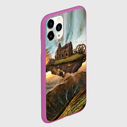 Чехол iPhone 11 Pro матовый Горный пейзаж в стиле Стимпанк, цвет: 3D-фиолетовый — фото 2