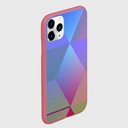 Чехол iPhone 11 Pro матовый Крупные квадраты, цвет: 3D-малиновый — фото 2