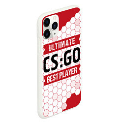 Чехол iPhone 11 Pro матовый CS:GO: красные таблички Best Player и Ultimate, цвет: 3D-белый — фото 2