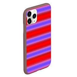Чехол iPhone 11 Pro матовый Striped pattern мягкие размытые полосы красные фио, цвет: 3D-коричневый — фото 2