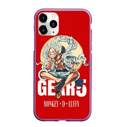 Чехол iPhone 11 Pro матовый ЛУФФИ 5 ГИР ONE PIECE На луне, цвет: 3D-фиолетовый