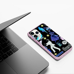 Чехол iPhone 11 Pro матовый Underground pattern Fashion 2077, цвет: 3D-розовый — фото 2