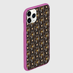 Чехол iPhone 11 Pro матовый Объемные цветы 3D паттерн, цвет: 3D-фиолетовый — фото 2
