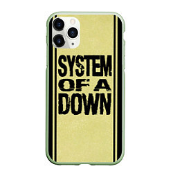 Чехол iPhone 11 Pro матовый System of a Down: 5 Album Bundle, цвет: 3D-салатовый