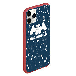 Чехол iPhone 11 Pro матовый Marshmello крапинки, цвет: 3D-красный — фото 2