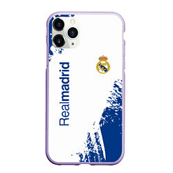 Чехол iPhone 11 Pro матовый Реал Мадрид краска, цвет: 3D-светло-сиреневый