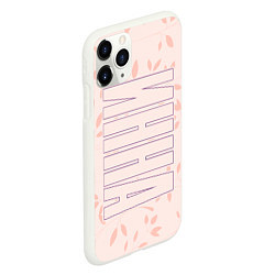 Чехол iPhone 11 Pro матовый Имя Инна по-вертикали с розовым фоном, цвет: 3D-белый — фото 2