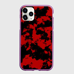 Чехол iPhone 11 Pro матовый Черно-красная абстракция, цвет: 3D-фиолетовый