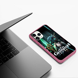 Чехол iPhone 11 Pro матовый Сяо-маска Якса, цвет: 3D-малиновый — фото 2