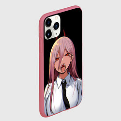 Чехол iPhone 11 Pro матовый ПАУЭР ИЗ ЧЕЛОВЕК БЕНЗОПИЛА Chainsaw man аниме, цвет: 3D-малиновый — фото 2