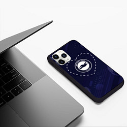 Чехол iPhone 11 Pro матовый Лого Brighton в сердечке на фоне мячей, цвет: 3D-черный — фото 2