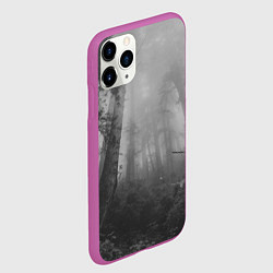 Чехол iPhone 11 Pro матовый Темный мрачный лес деревья, цвет: 3D-фиолетовый — фото 2
