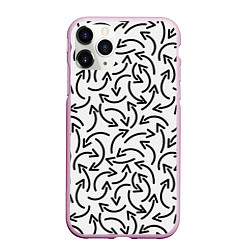 Чехол iPhone 11 Pro матовый Закругленные Стрелки, цвет: 3D-розовый