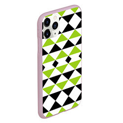 Чехол iPhone 11 Pro матовый Geometric shapes triangles треугольники, цвет: 3D-розовый — фото 2