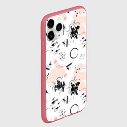 Чехол iPhone 11 Pro матовый Многоугольники и Глаза, цвет: 3D-малиновый — фото 2