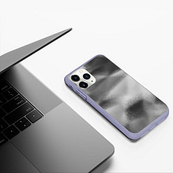 Чехол iPhone 11 Pro матовый В серых тонах абстрактный узор gray abstract patte, цвет: 3D-светло-сиреневый — фото 2