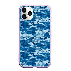 Чехол iPhone 11 Pro матовый Камуфляж морской, цвет: 3D-светло-сиреневый