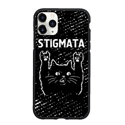 Чехол iPhone 11 Pro матовый Группа Stigmata и Рок Кот, цвет: 3D-черный