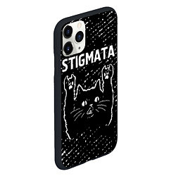 Чехол iPhone 11 Pro матовый Группа Stigmata и Рок Кот, цвет: 3D-черный — фото 2