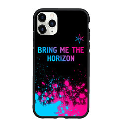 Чехол iPhone 11 Pro матовый Bring Me the Horizon Neon Gradient, цвет: 3D-черный