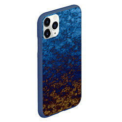 Чехол iPhone 11 Pro матовый Marble texture blue brown color, цвет: 3D-тёмно-синий — фото 2