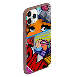 Чехол iPhone 11 Pro матовый Авангардная композиция Pop art Eyes, цвет: 3D-коричневый — фото 2