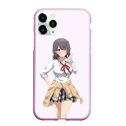 Чехол iPhone 11 Pro матовый МЭГУРИ ШИРОМЭГУРИ OreGairu, цвет: 3D-розовый