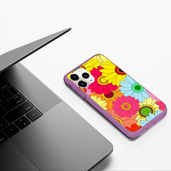 Чехол iPhone 11 Pro матовый CHAMOMILE CHRYSANTHEMUMS, цвет: 3D-фиолетовый — фото 2