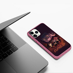 Чехол iPhone 11 Pro матовый Cuphead - Король кости, цвет: 3D-малиновый — фото 2