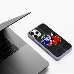 Чехол iPhone 11 Pro матовый Персонаж Cuphead, цвет: 3D-светло-сиреневый — фото 2