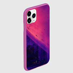 Чехол iPhone 11 Pro матовый Неоновая пыль и лучи - Тёмно-розовый, цвет: 3D-фиолетовый — фото 2