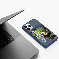 Чехол iPhone 11 Pro матовый Синобу-электро персонаж, цвет: 3D-тёмно-синий — фото 2