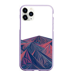 Чехол iPhone 11 Pro матовый Абстрактные Многоугольные Кристальные Горы, цвет: 3D-светло-сиреневый