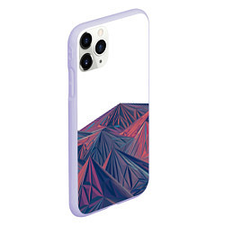 Чехол iPhone 11 Pro матовый Абстрактные Многоугольные Кристальные Горы, цвет: 3D-светло-сиреневый — фото 2