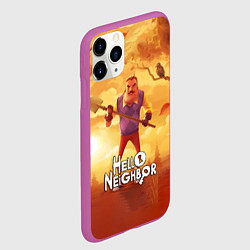 Чехол iPhone 11 Pro матовый Hello Neighbor Привет сосед Сосед с лопатой, цвет: 3D-фиолетовый — фото 2