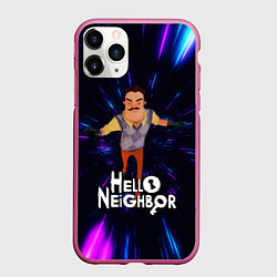 Чехол iPhone 11 Pro матовый Hello Neighbor Привет сосед Бегущий сосед, цвет: 3D-малиновый