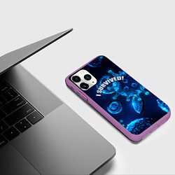 Чехол iPhone 11 Pro матовый Я выжил!, цвет: 3D-фиолетовый — фото 2