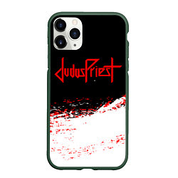 Чехол iPhone 11 Pro матовый Judas Priest текстура, цвет: 3D-темно-зеленый