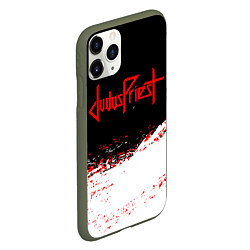 Чехол iPhone 11 Pro матовый Judas Priest текстура, цвет: 3D-темно-зеленый — фото 2