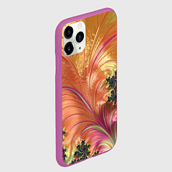 Чехол iPhone 11 Pro матовый Фрактальный динамичный паттерн, цвет: 3D-фиолетовый — фото 2