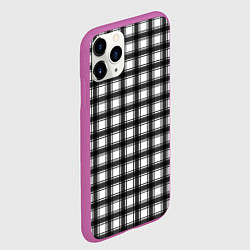 Чехол iPhone 11 Pro матовый Black and white trendy checkered pattern, цвет: 3D-фиолетовый — фото 2