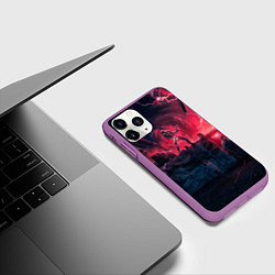 Чехол iPhone 11 Pro матовый Очень странные дела 4: Vecna season, цвет: 3D-фиолетовый — фото 2