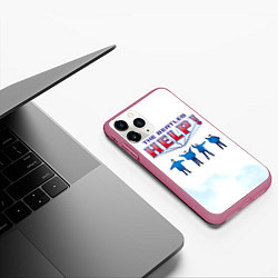 Чехол iPhone 11 Pro матовый The Beatles Help!, цвет: 3D-малиновый — фото 2