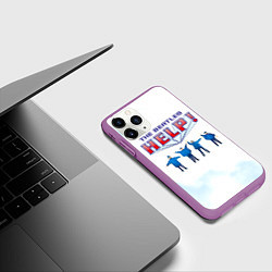 Чехол iPhone 11 Pro матовый The Beatles Help!, цвет: 3D-фиолетовый — фото 2