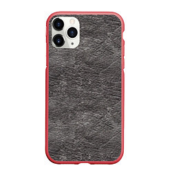 Чехол iPhone 11 Pro матовый Серая кожа, цвет: 3D-красный